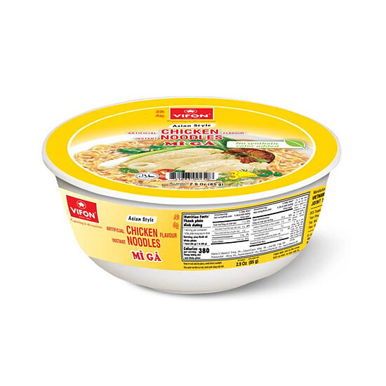 VIFON Chicken Instant Noodle Bowl Mi Ga 85g